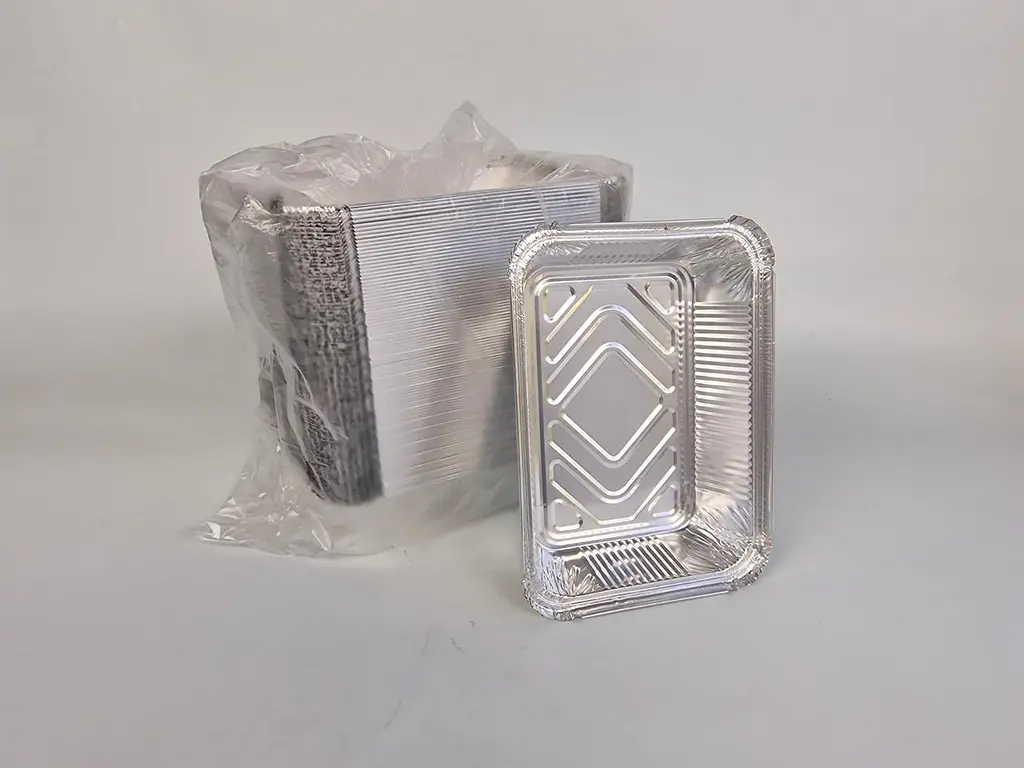 Контейнер прямоугольный из пищевой алюминиевой фольги 3100 мл 50 шт. (SP98L) - фото 4
