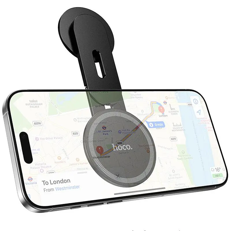 Магнитный держатель Hoco H93 Stable magnetic MagSafe для Apple Black - фото 3