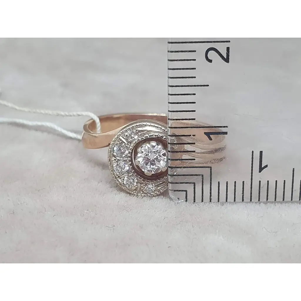 Золоте кільце ЮЗ "Багет" з діамантами. 9В410162536/14 18 - фото 6