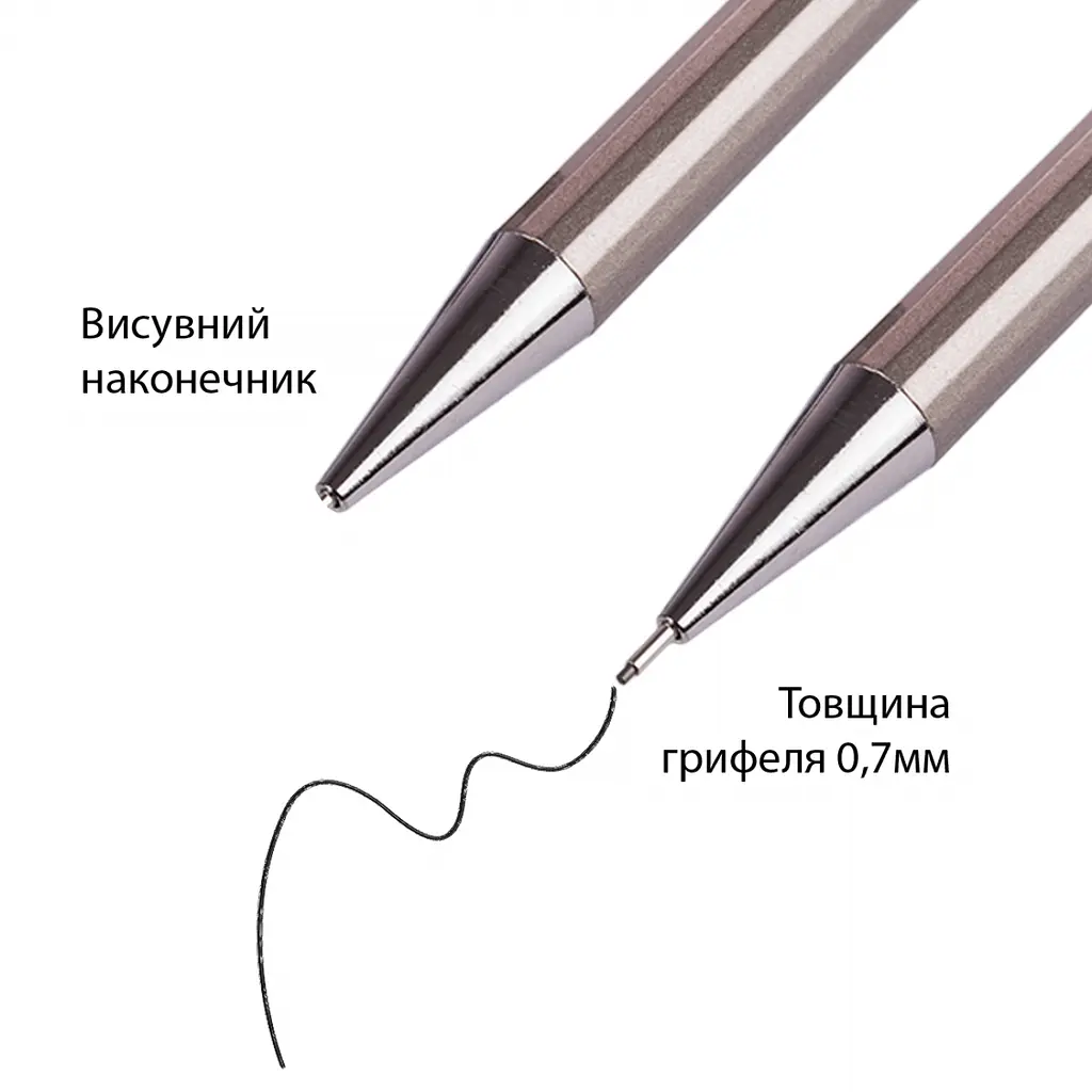 Олівець механічний Santi 0.7 мм з запасними стрижнями HB, 2B, ластиками (743240) - фото 4