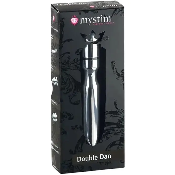 Металлическое дилдо Mystim Double Dan для электростимулятора диаметр 2.5 см - фото 3