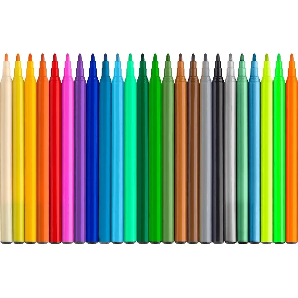 Фломастери Faber-Castell Динозавр 18 кольорів + 3 металика + 3 неонових + наклейки у картонній коробці (32963) - фото 3