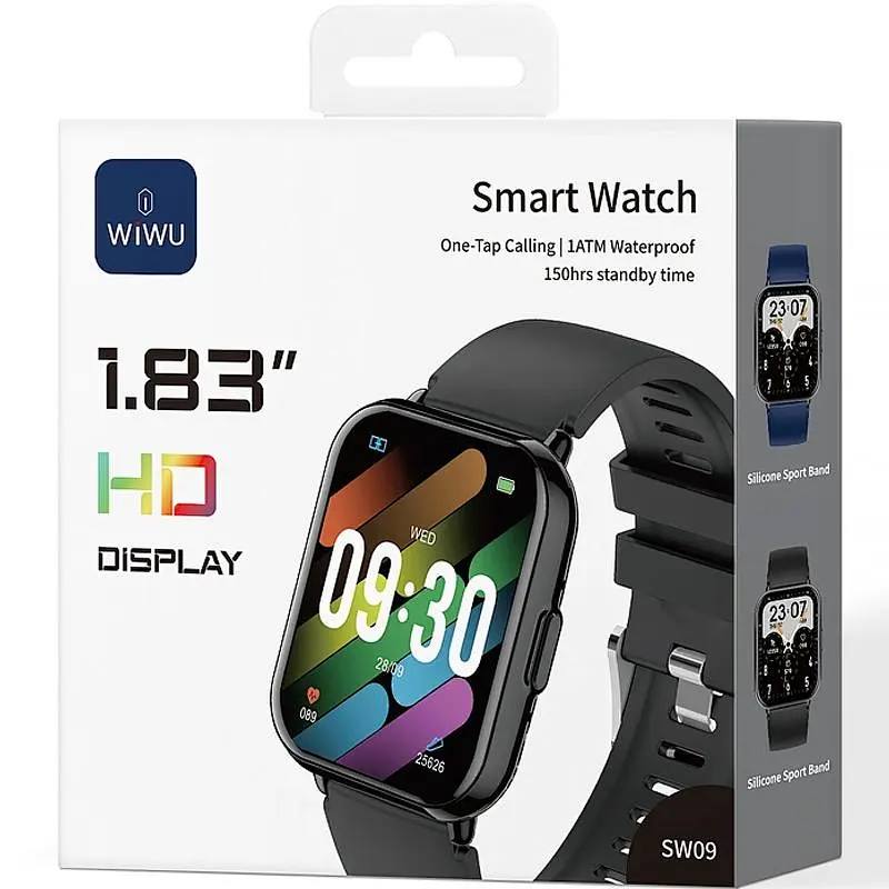 Смарт-годинник SW09 Smart sports watch (call version) Black Wiwu teh0030161 - фото 2