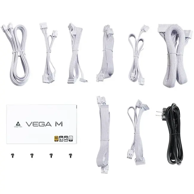 Блок живлення 850W Chieftec VEGA M PPG-850-CW ATX 3.1 135mm, 80+ Золотистий, Fully modular, БІЛИЙ, Retail - фото 7