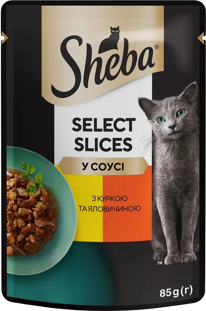 Вологий корм для котів Sheba з куркою та яловичиною в соусі 2.38 кг (28 шт. х 85 г) - фото 2