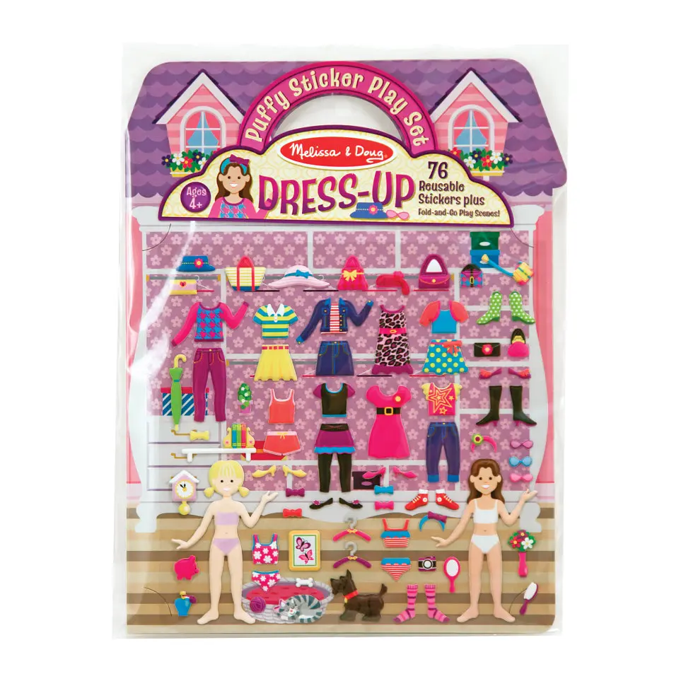 Об'ємні багаторазові наліпки "Мода" MelissaandDoug MD12195, 4 картинки