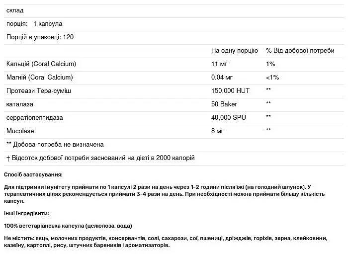 Ферменти протеолітичні Enzymedica Enzyme Defense ViraStop 120 капсул - фото 3