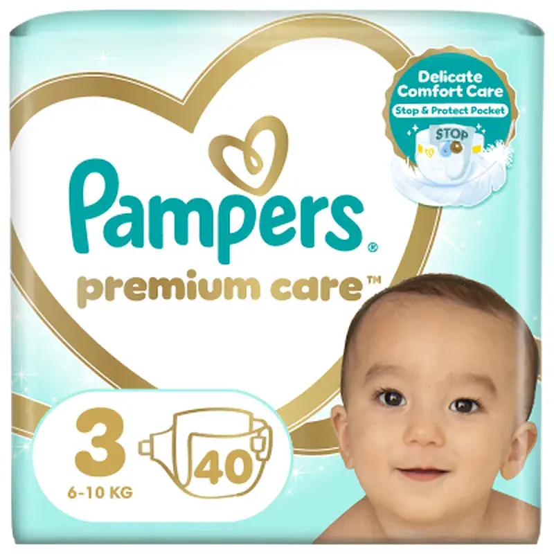 Підгузки Pampers Premium Care Midi Розмір 3 (6-10 кг) 40 шт (8001090379337)
