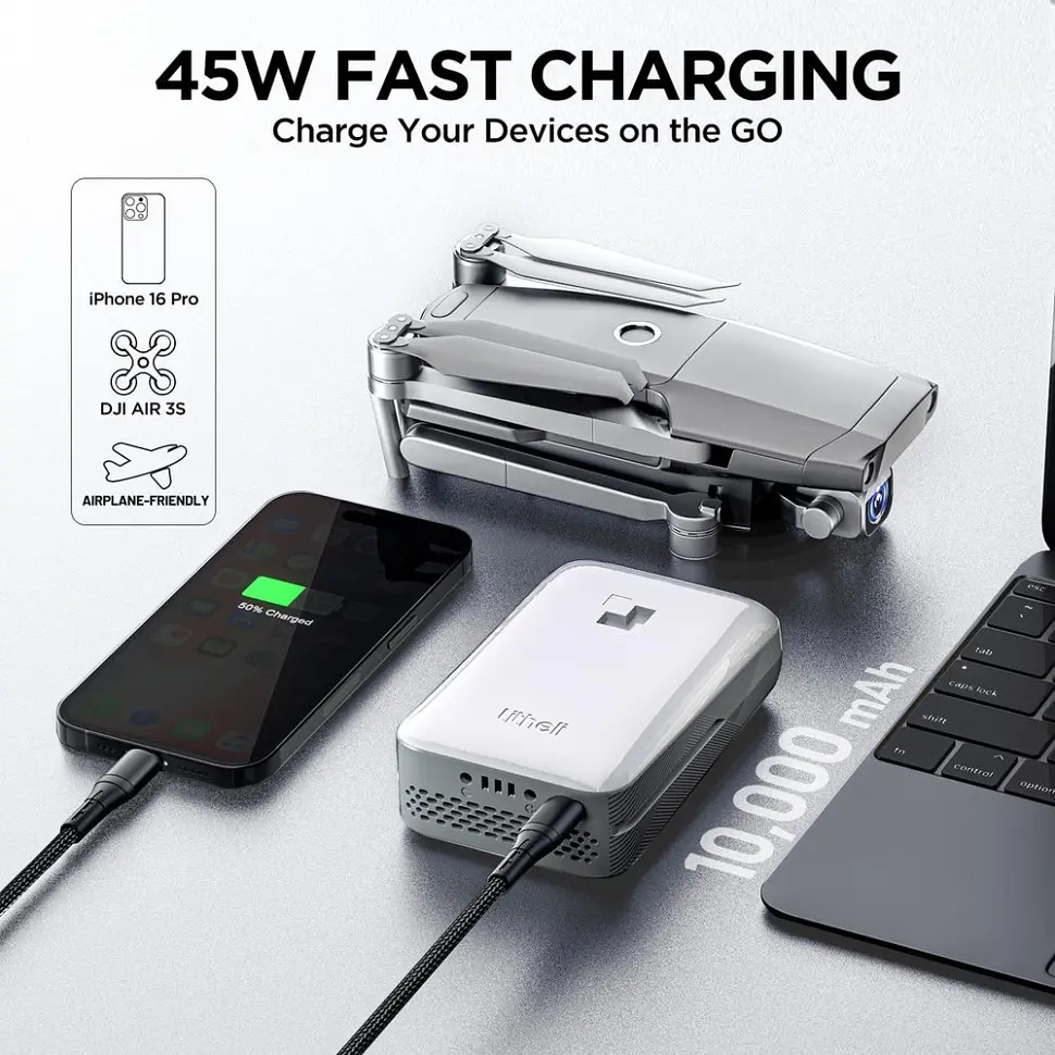 УМБ Litheli Power Bank SE 10000 mAh, 45 W, 2А, Fast Charge (U20BY10-0U000) - фото 4