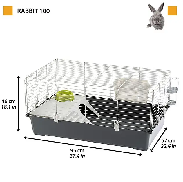 Клітка для кроликів та морських свинок Ferplast Rabbit 100 темно-сіра 95х57х46 см 57052370 - фото 2
