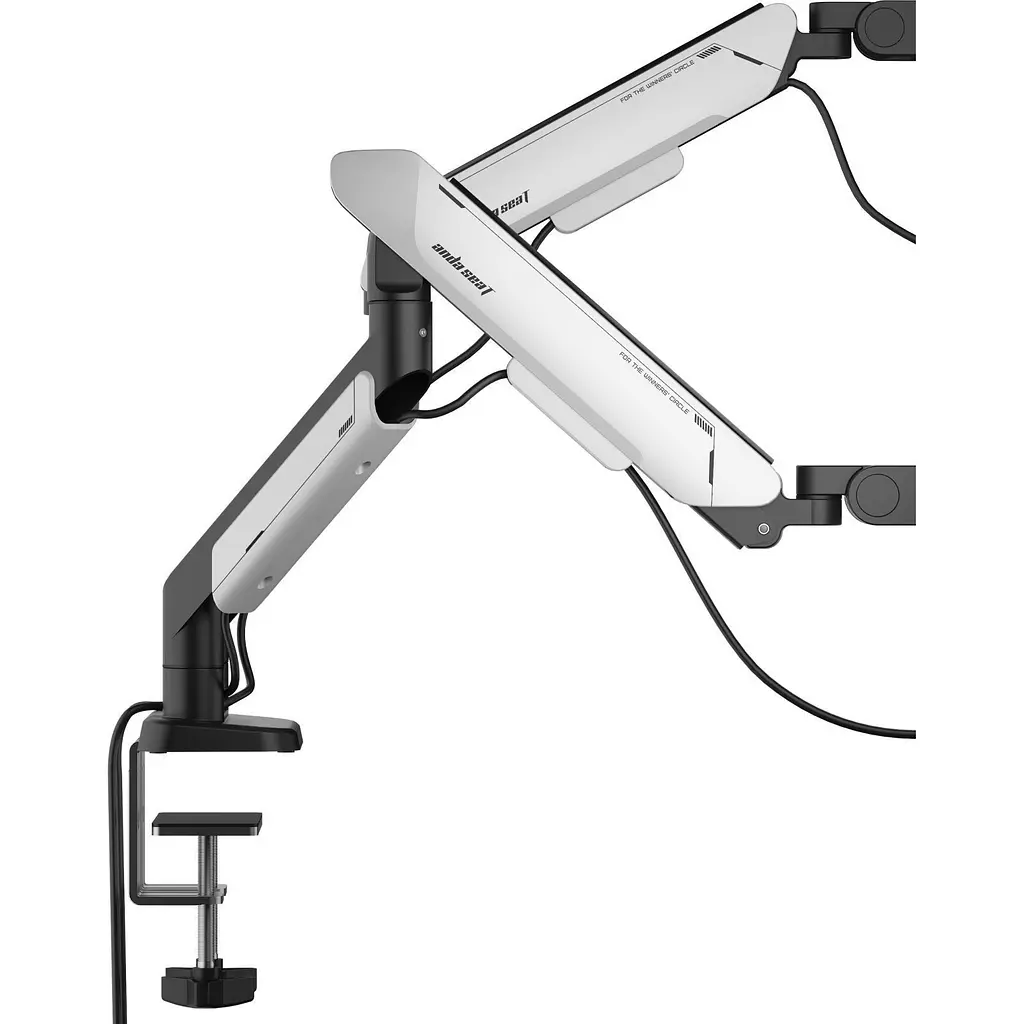 Настільне кріплення для моніторів Anda Seat Stealth Pro II Duo 17-42` Black White (AD-W-A9-2S-BW) [148300] - фото 6