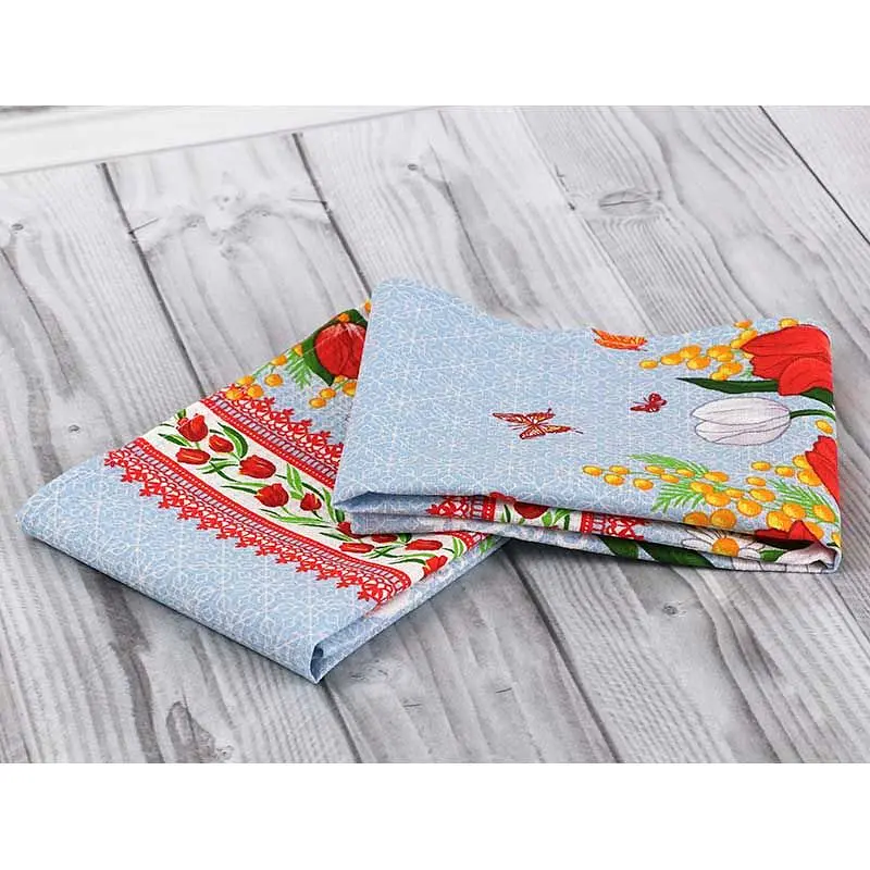 Набор полотенец кухонных Руно 70х35 см 3 шт. разноцветный (707_Весняні квіти_1) - фото 6