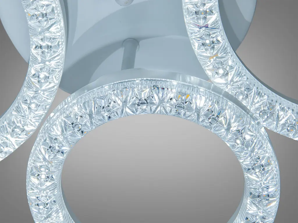 Стельова LED-люстра Diasha MX4770/2+2WH, акрилові кільця, довжина 60 см, 74 W - фото 4