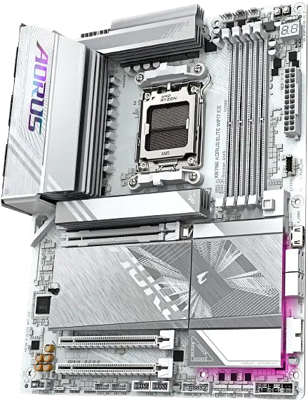 Материнська плата Gigabyte X870E Aorus Elite WiFi7 Ice Socket AM5 (X870E A ELITE WF7 ICE) - фото 2