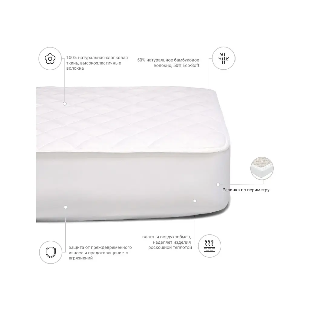 Наматрацник MirSon Natural Line Стандарт Bamboo 969 140x200 см (2200000837899) - фото 3
