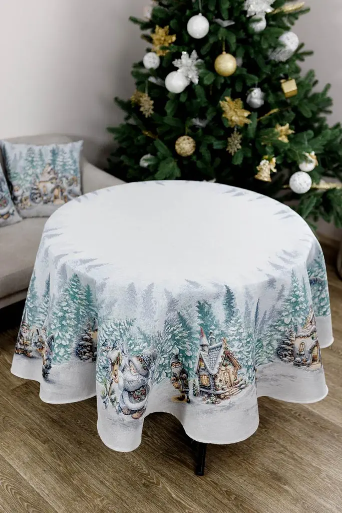 Скатертина Прованс гобеленова Казкові гноми 180 см (38459) - фото 7