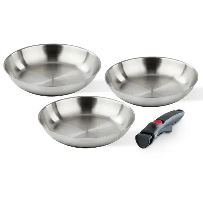 Набір сковорідок Barazzoni INOX FACILE 20-24-28 см 4 предмети сріблястий 2799049900