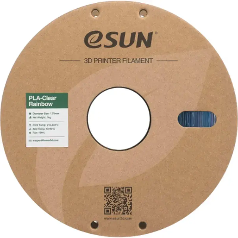 Пластик для 3D-принтера eSUN PLA Clear Rainbow 1,75mm 1kg PURPLE BLUE CYAN (PLA-CLRB175RB-ZUCY1P1) - фото 2
