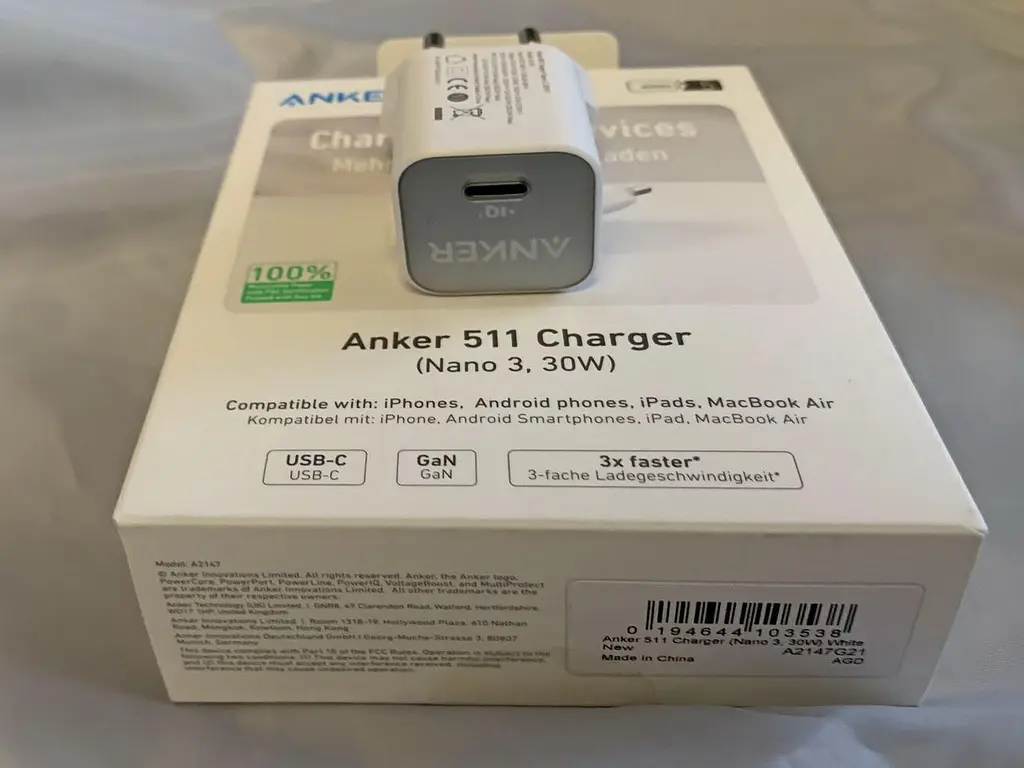 Зарядное устройство для адаптера Anker PowerPort 511 Nano 3 30 W (1 Port USB-C) A2147G21 белое - фото 7