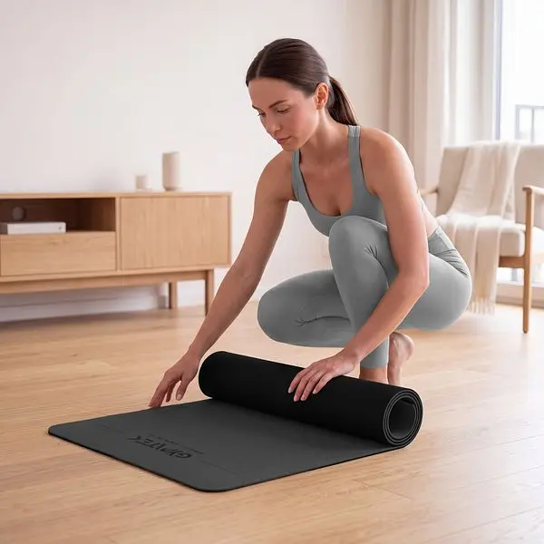 Килимок (мат) для фітнесу та йоги Gymtek Premium TPE 0,5см чорний - фото 6