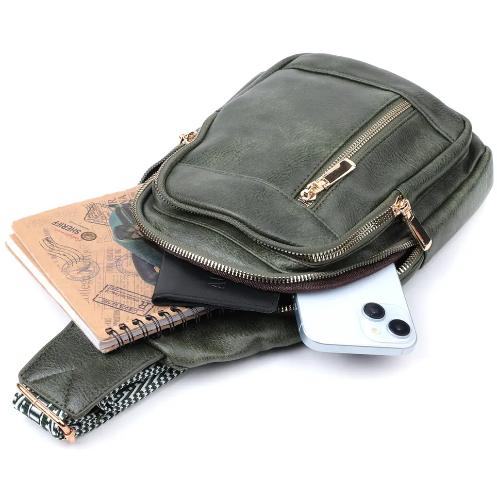 Слінг сумка для жінок Vintage з екошкіри 18.5х29х8 см sum0026965 - фото 8
