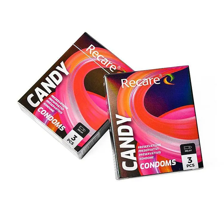 Презервативи Holographic Recare Delay Candy Condoms 3 шт, пролонгувальний ефект, цукерковий аромат - фото 3