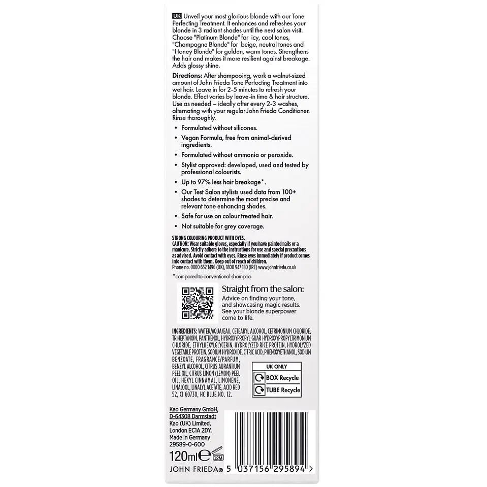 Засіб для покращення тону John Frieda Blonde toners Platinum Blonde холодний тон 120 мл - фото 5
