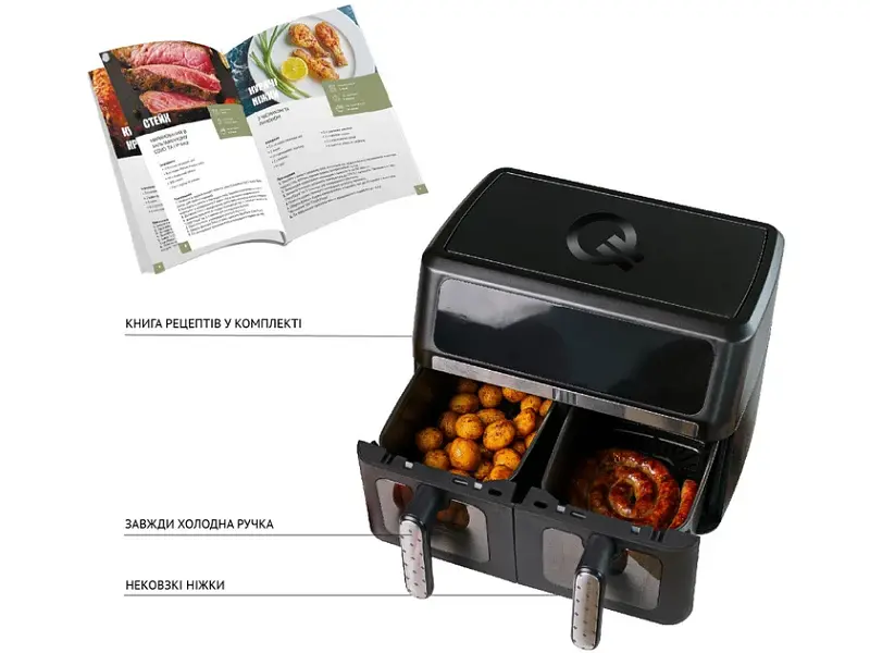 Мультипіч (аерофритюрниця) QUIN Air Fryer Dual Zone YJ-1102AV - фото 8