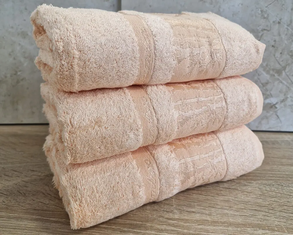 Набір турецьких бамбукових махрових рушників Zeron 3 штуки 50х90 Bamboo Juicy Peach - фото 2