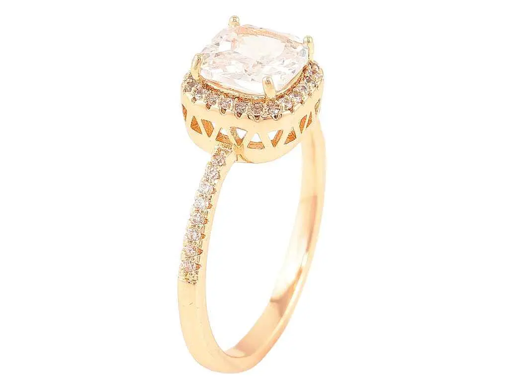 Каблучка XUPING Позолота 18K "Фіаніт в обрамленні цирконію" (258690) р.19 - фото 2