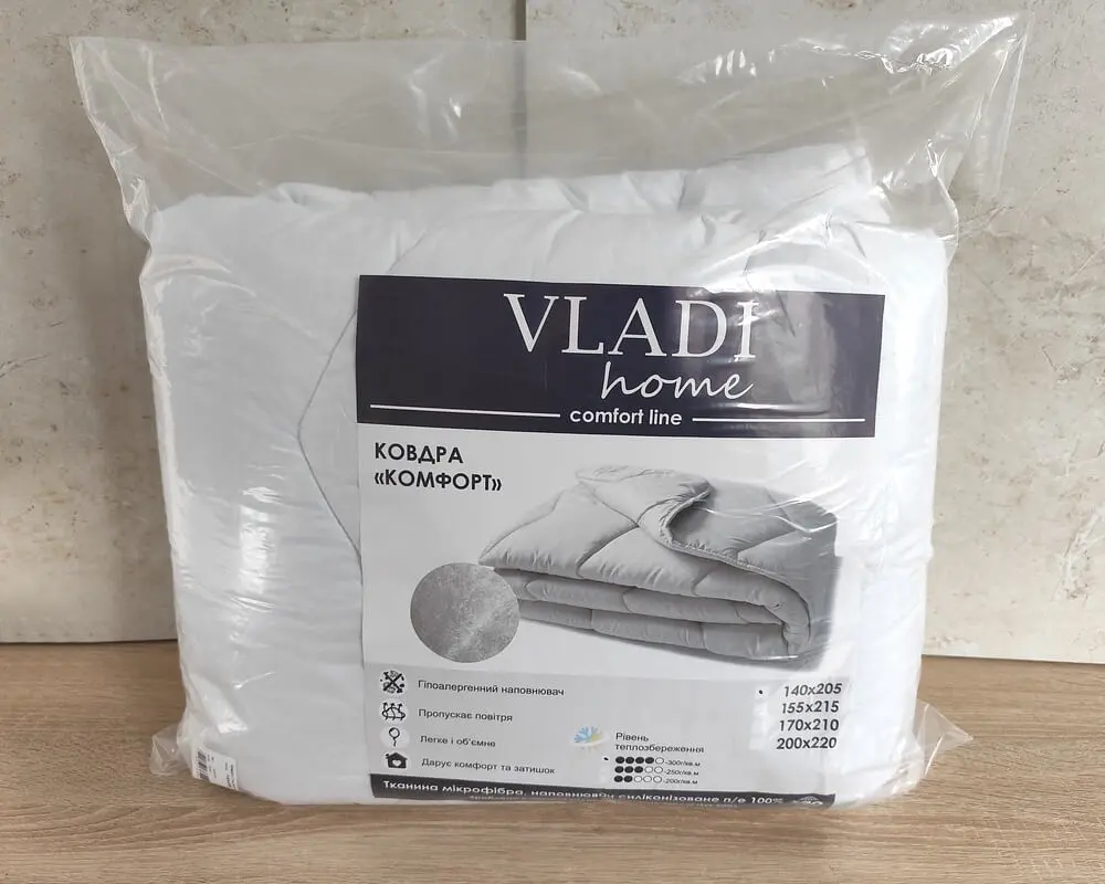 Ковдра зимова Vladi Комфорт двоспальна 170х210 щільність 300 - фото 4