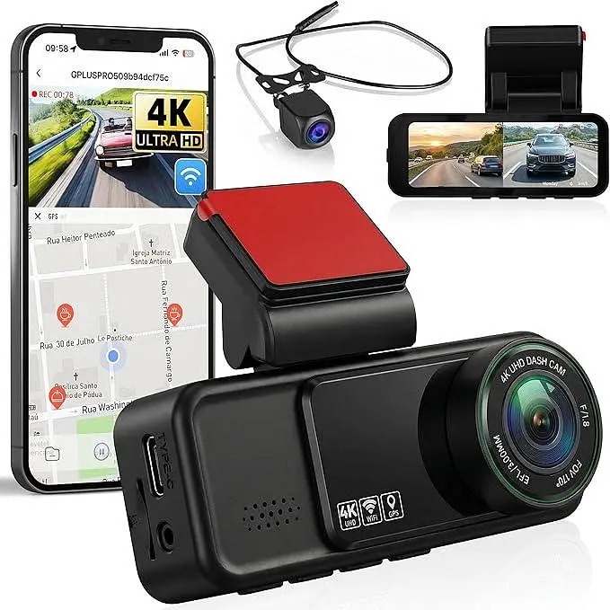 Автомобільний відеореєстратор SIXWIN 4K+2K з GPS, ADAS і двома камерами
