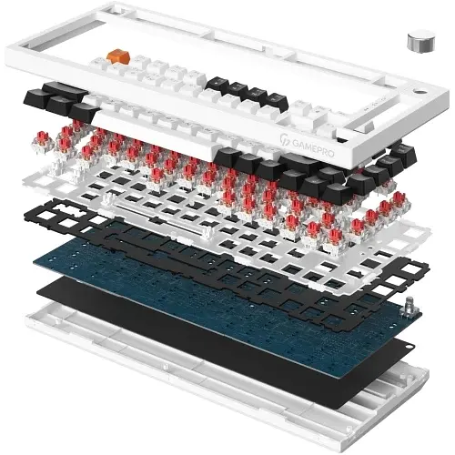 Клавіатура MK160B, Black/White, USB, механічна (перемикачі Outemu Red) GamePro teh0028285 - фото 5