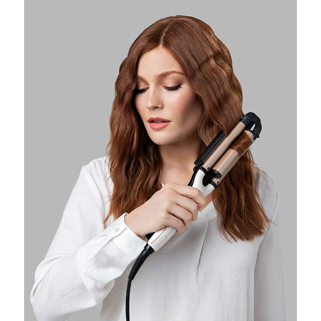 Плойка Remington ProLuxe 4-в-1 для хвиль біло-золота CI91AW - фото 7