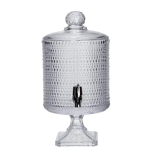 Лимонадница с краном на подставке стеклянная 4.5 л 39 см. Прозрачный Yiwu HP-19-3045-9. - фото 3