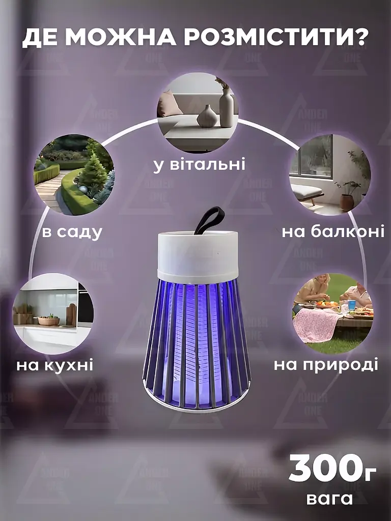 Ефективна електрична лампа-пастка від комарів і комах, біла (6432052379) - фото 7