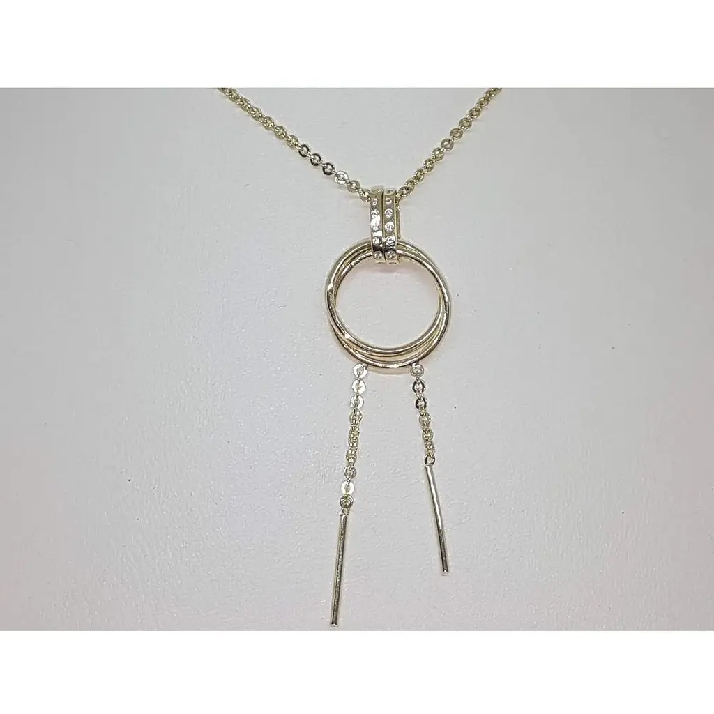 Золотое колье Столичная Ювелирная Фабрика с фианитами. 351517Ж 45 - фото 2