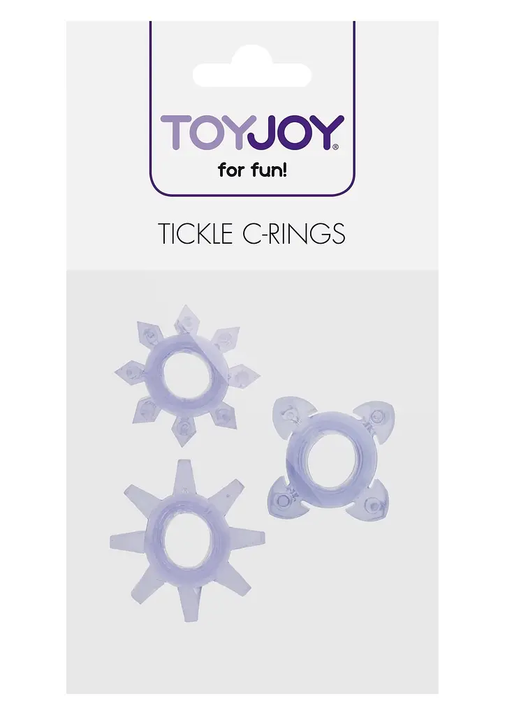 Ерекційне кільце ToyJoy Tickle C-Rings, 3шт (фіолетовий) - фото 4