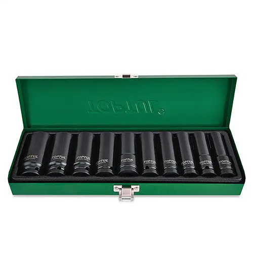 Комплект головок дюймових ударних довгих 1/2" 7/16-1" 10од. Toptul hoz0007647 - фото 2