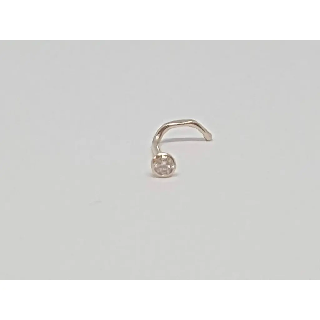 Золотая серьга-пирсинг в нос Dear с фианитом. 1023.1 - фото 3