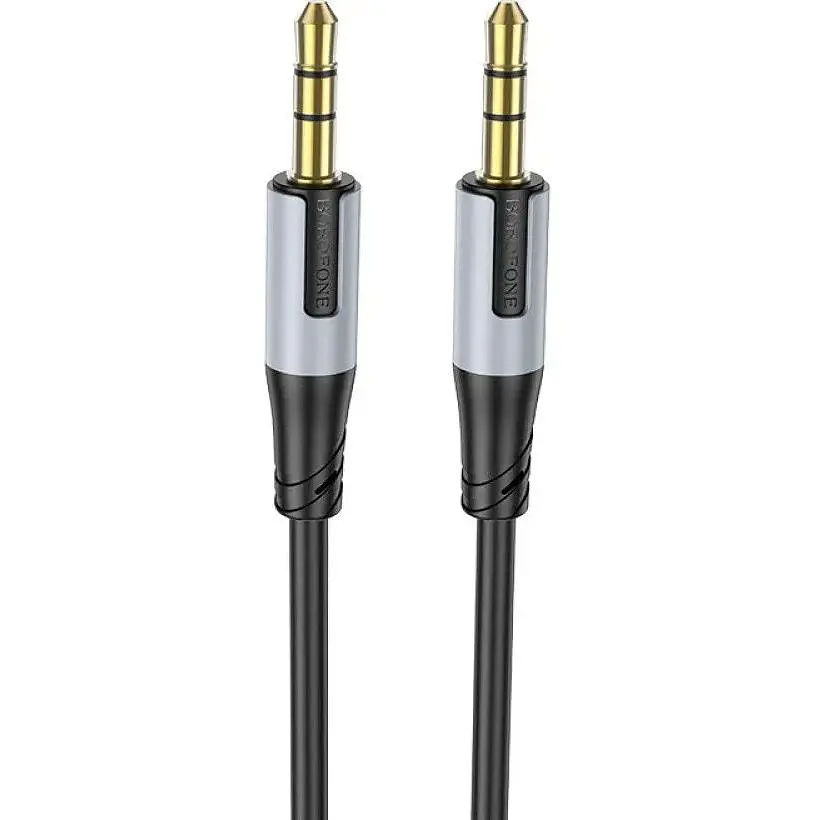 Кабель - адаптер Borofone BL19 - аудіо шнур перехідник Mini Jack 3.5 мм 1 м чорний - фото 2