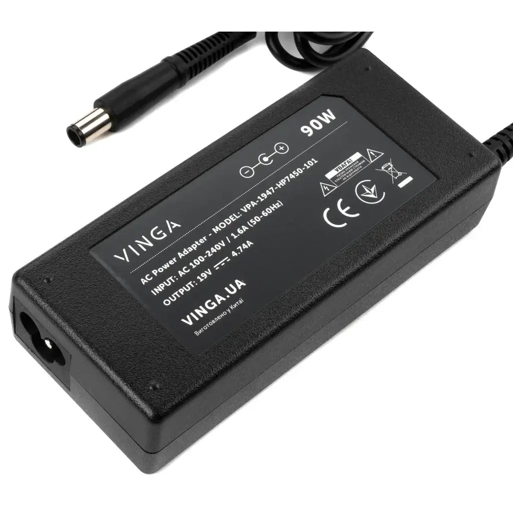 Блок живлення до ноутбуку Vinga HP 90W 19V 4.74A 7.4*5.0 (VPA-1947-HP7450-101) - фото 3
