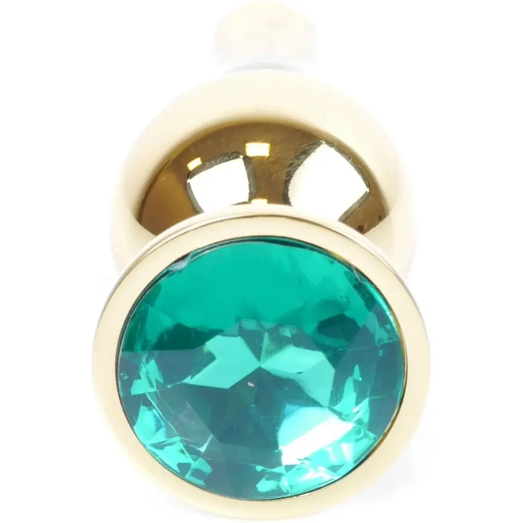 Анальна пробка Boss Of Toys Boss Series - Jewellery Gold Butt Plug Green, BS6400069, Золотий / Зелений - фото 2
