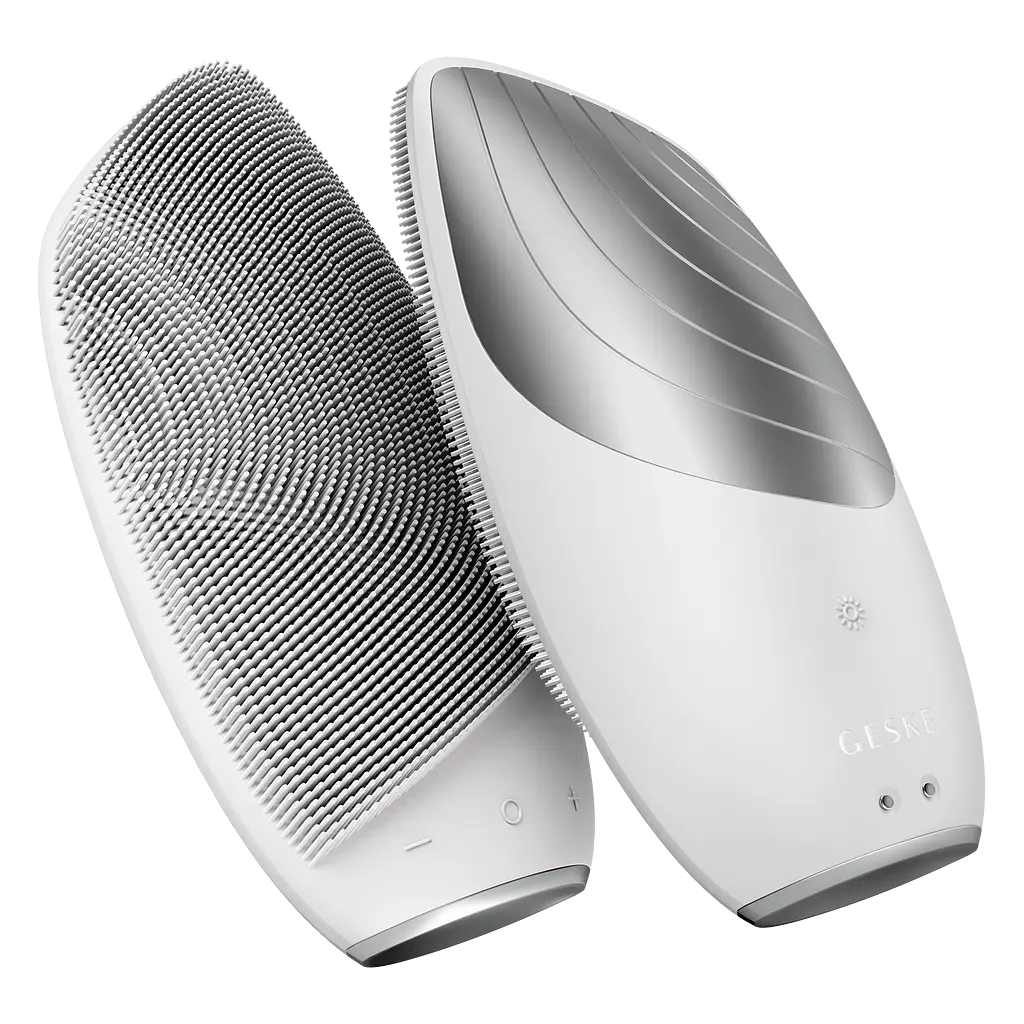 Електронна звукова термощітка для обличчя GESKE Sonic Thermo Facial Brush 6 в 1 біла - фото 2