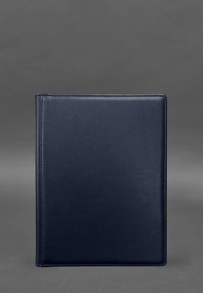 Кожаная папка для документов на подпись темно-синяя - фото 2
