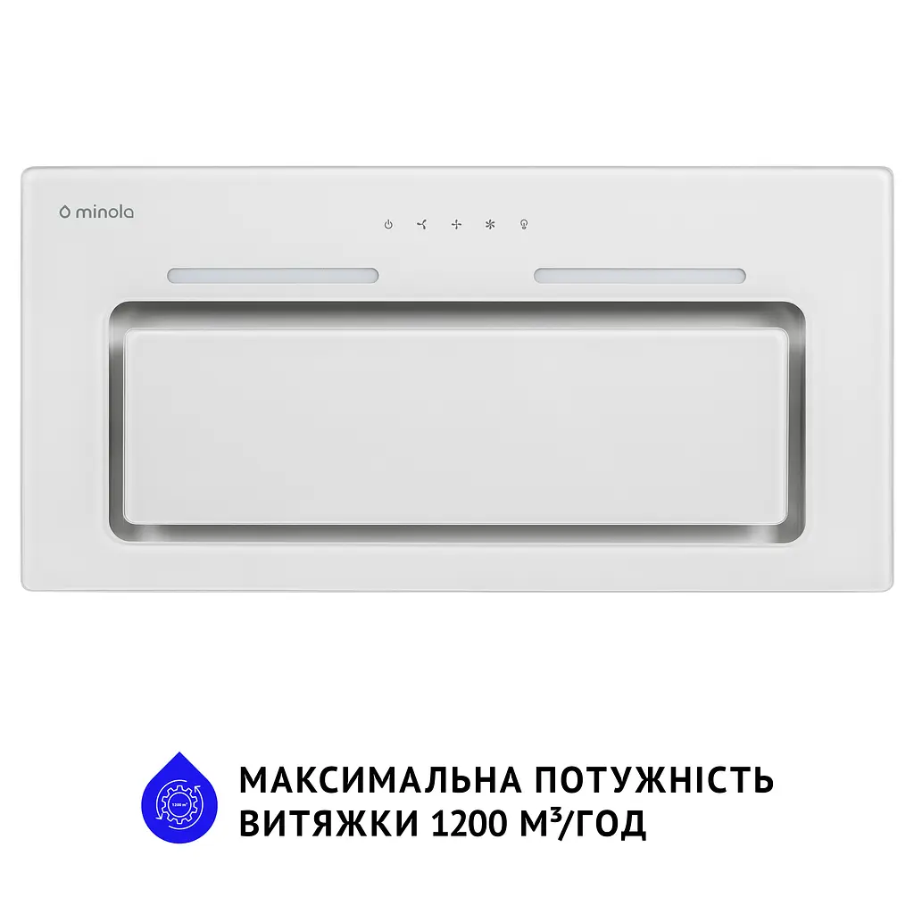 Витяжка вбудована Minola HBI 6873 WH GLASS 1200 LED Line - фото 3