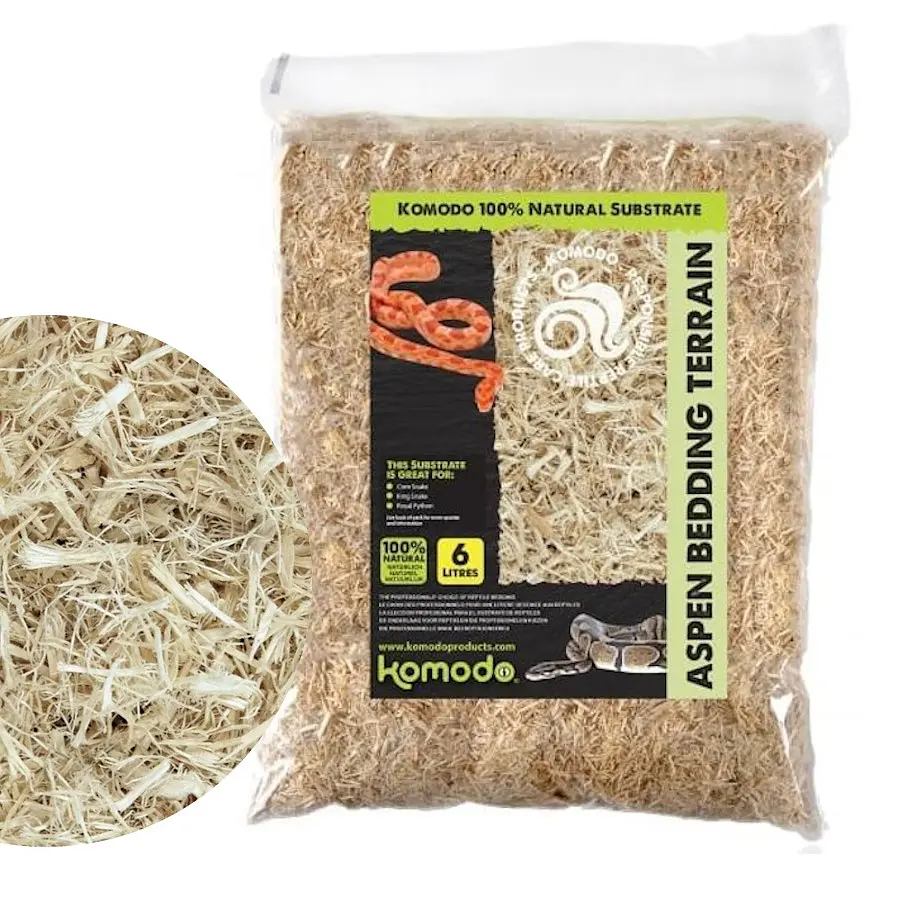 Субстрат з осикового дерева Komodo Aspen Bedding 6л (U46035) для змій, рептилій та гризунів - фото 2