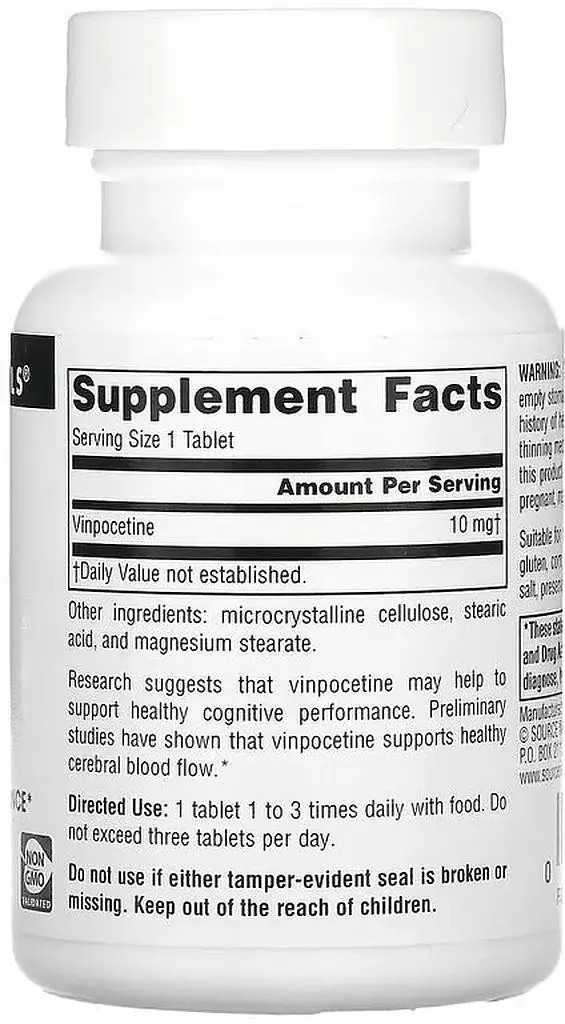Натуральна добавка Source Naturals Vinpocetine 10 mg, 120 таблеток - фото 2