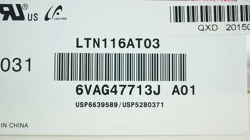 Матриця 11.6 LTN116AT03 1366х768, 40pin, LED, NORMAL, глянцева, роз'єм праворуч знизу для ноутбука - фото 2