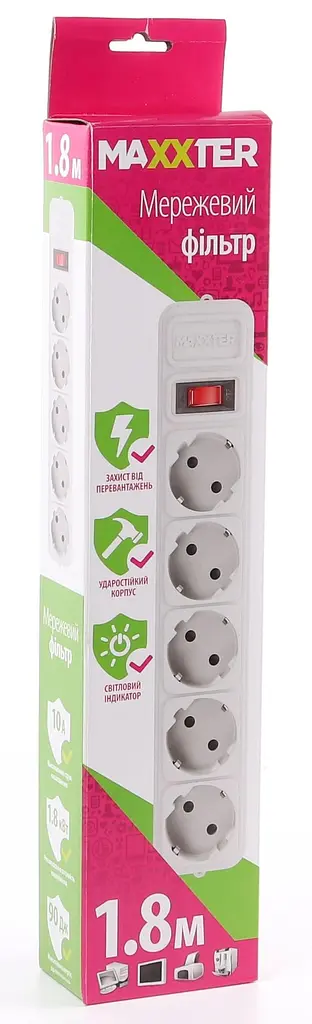 Мережевий фільтр 5 розеток 1.8м серий (SPM5-G-6G) - фото 2